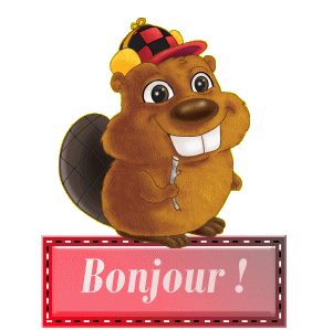 Gif animé bonjour castor